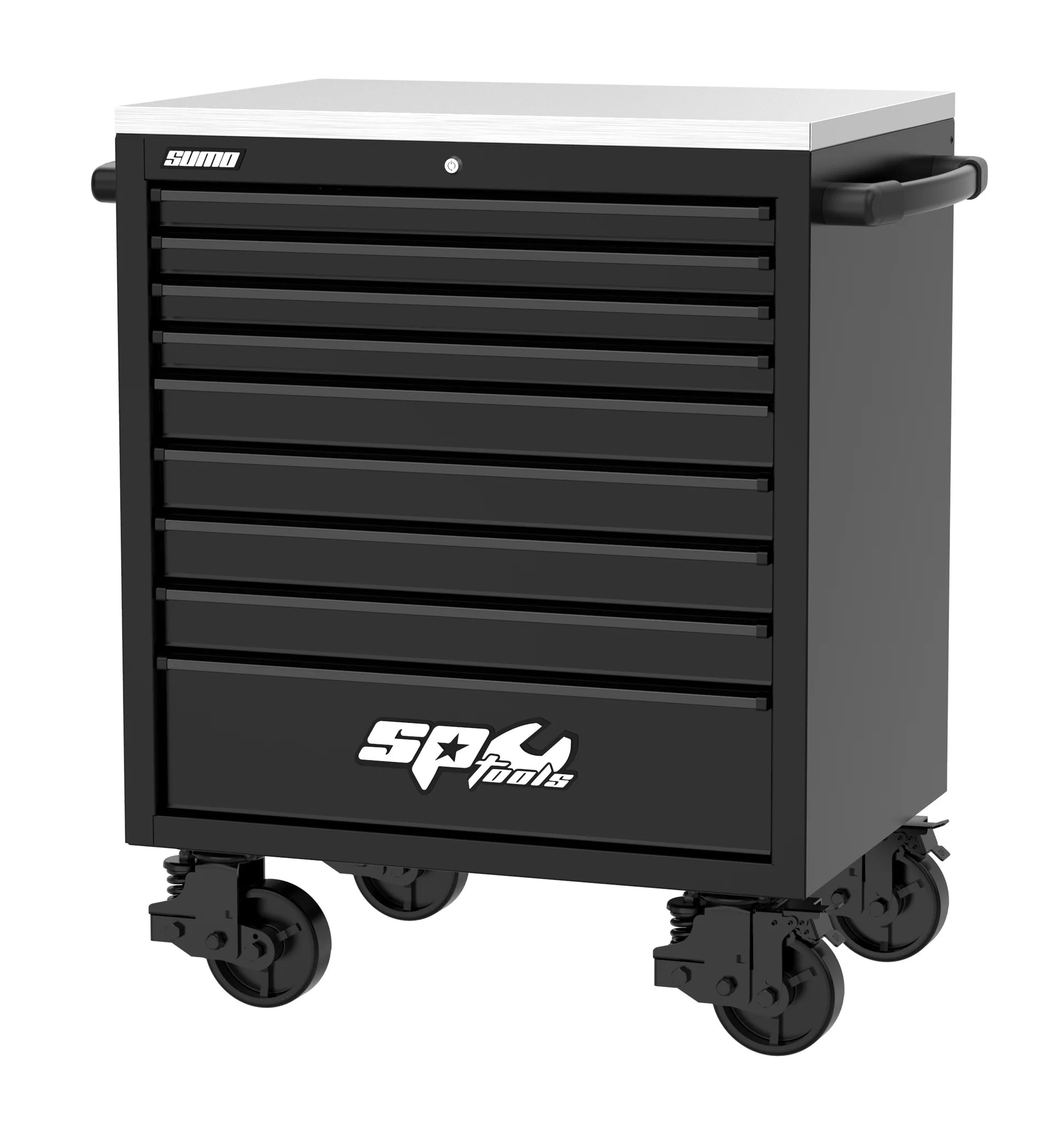 Servante 8 tiroirs dont 6 équipés de 465 outils USA SUMO Noire | SP Tools