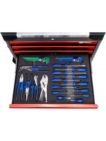 Servante 9 tiroirs dont 4 équipés de 214 outils TECH Series | SP Tools