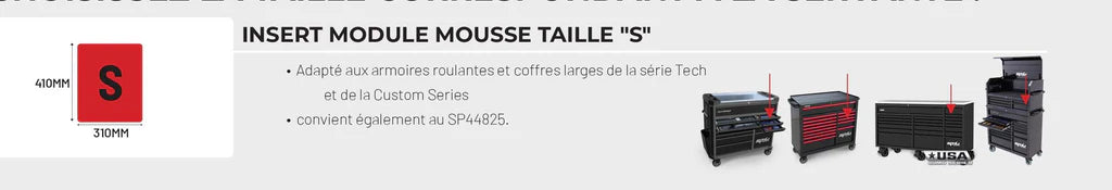 Servante XL 13 tiroirs dont 9 équipés de 439 outils TECH SERIES Noire | SP Tools