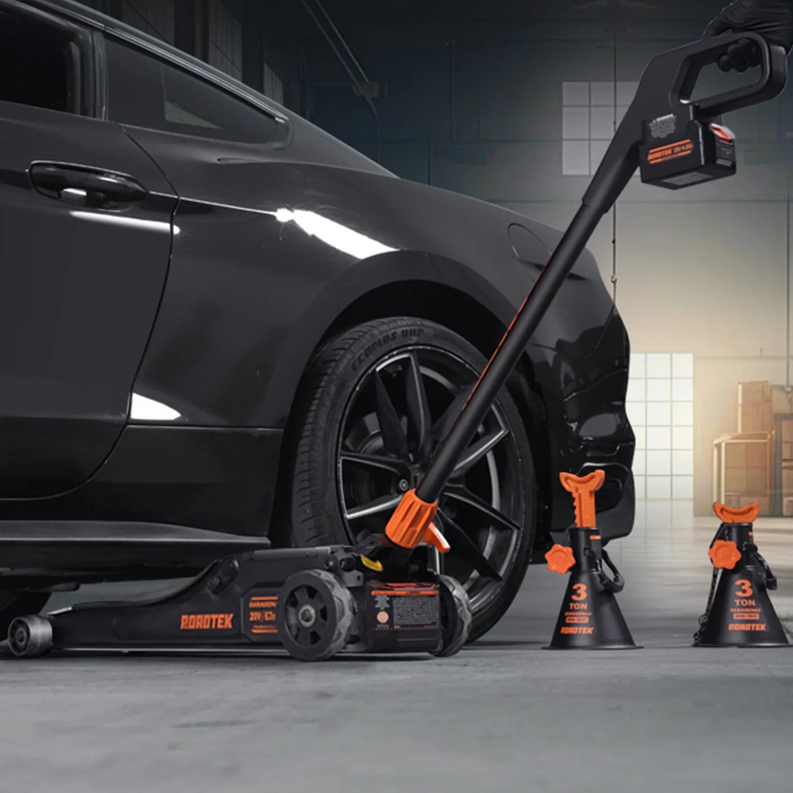 Cric électrique longue portée, roues xl, 3 tonnes