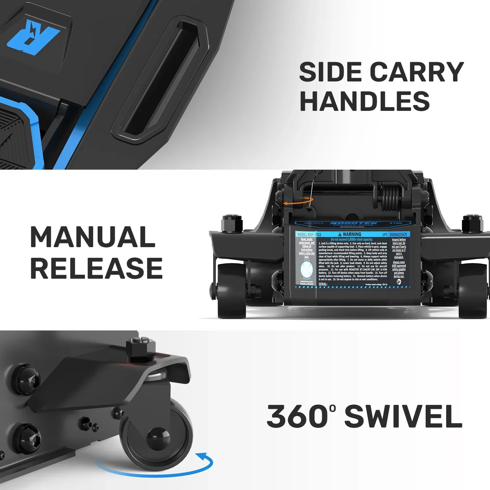 Cric électrique extra long, 3 tonnes