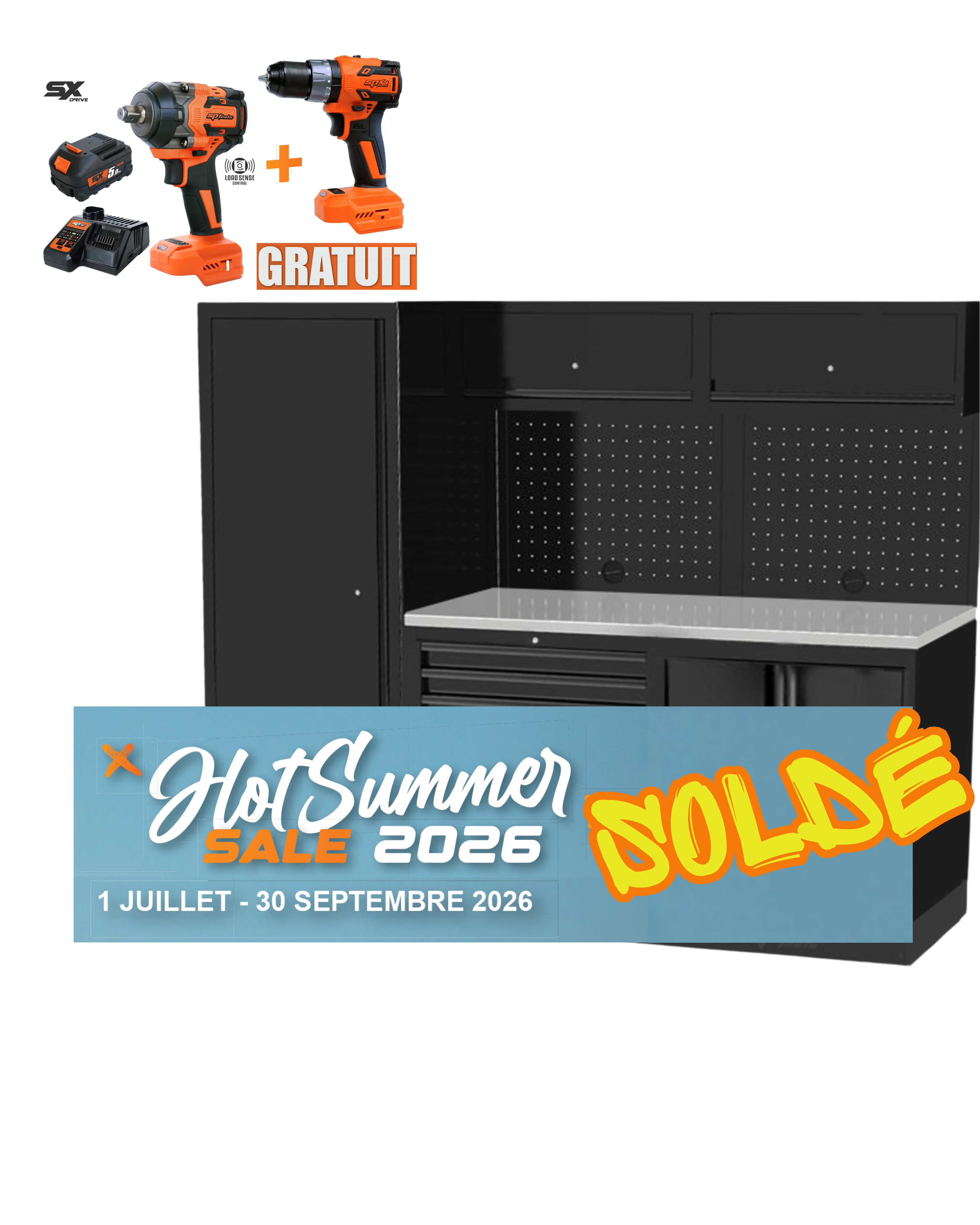 Mobilier USA - 2 modules et armoire 1 porte | SP Tools