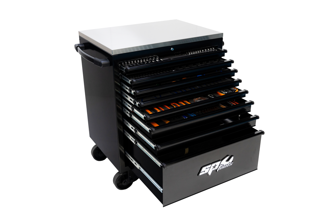 Servante 8 tiroirs FULL équipée - Noir - 494 pièces - Gamme SUMO | SP Tools