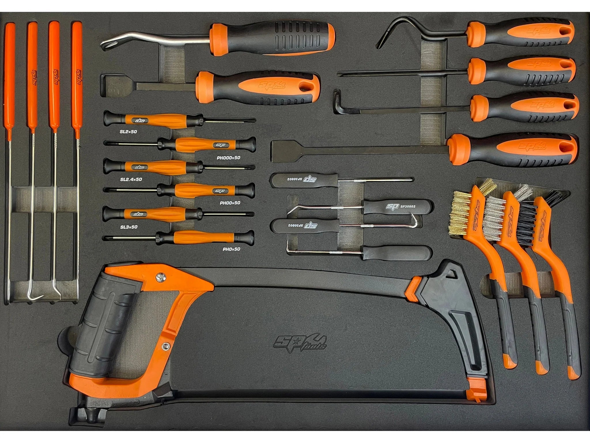 Servante 9 tiroirs dont 7 équipés de 339 outils CUSTOM SERIES Noire | SP Tools