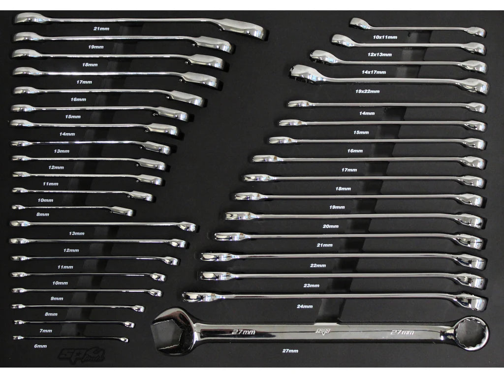 Servante MOTOS 9 tiroirs dont 8 équipés de 339 outils CUSTOM SERIES Noire | SP Tools