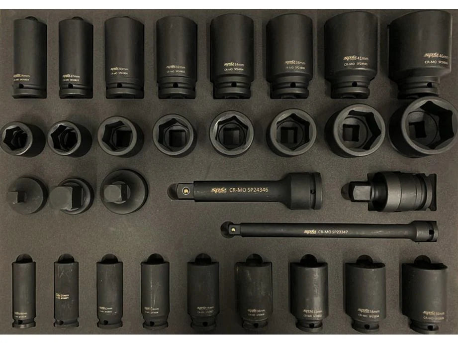 Servante 16 tiroirs dont 9 équipés de 390 outils USA SUMO Bois | SP Tools