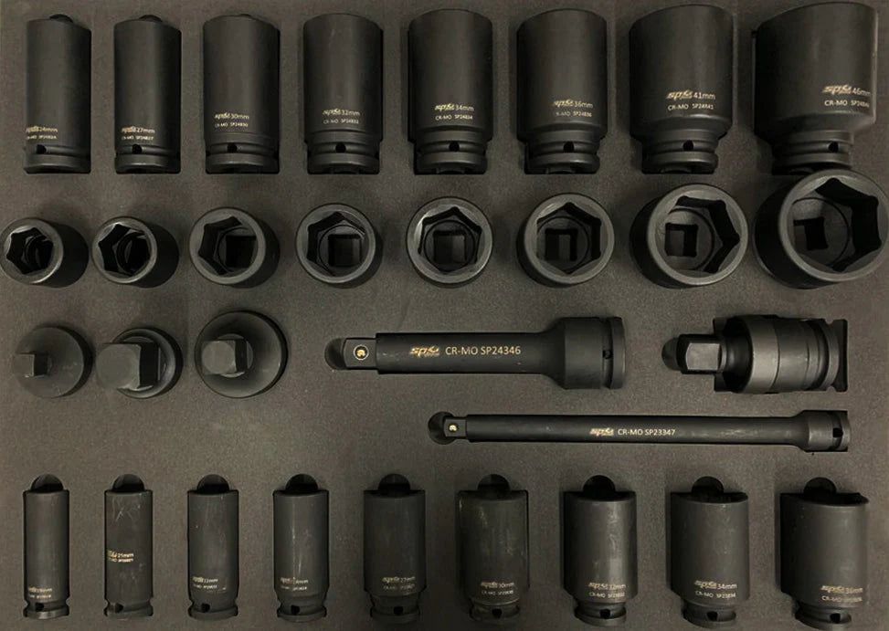 Servante XL 13 tiroirs dont 9 équipés de 439 outils TECH SERIES Noire | SP Tools