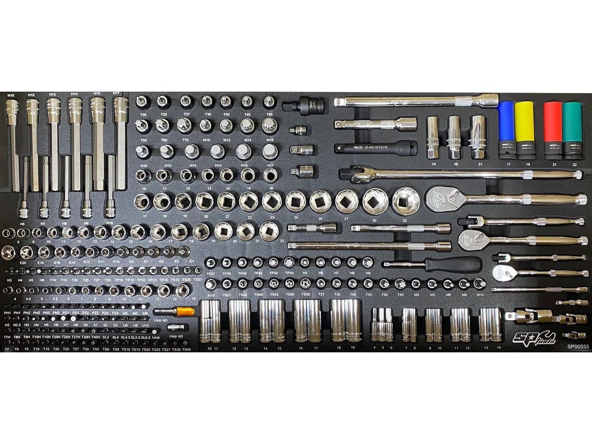 Servante 14 tiroirs dont 9 équipés de 411 outils CUSTOM SERIES - Edition limitée | SP Tools | SPEY001T