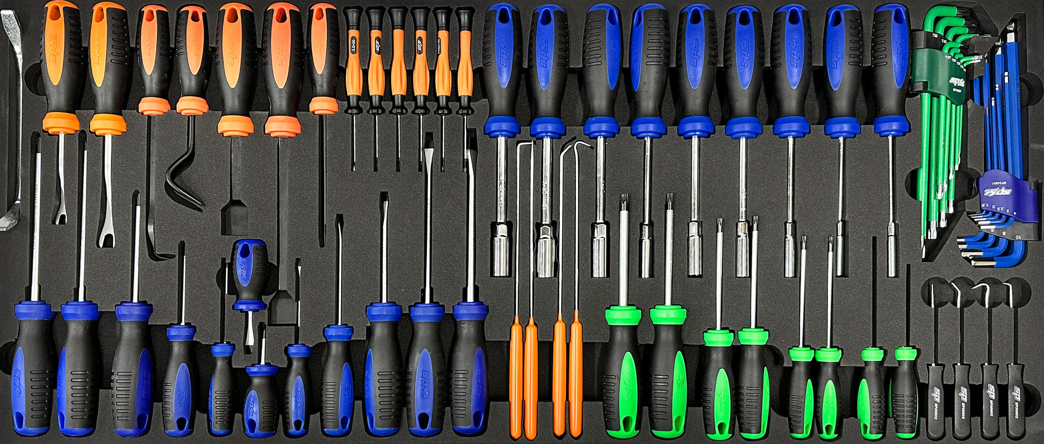 Module tournevis, tournevis à douilles, grattoirs, clés mâles - 69 pièces (L) | SP Tools