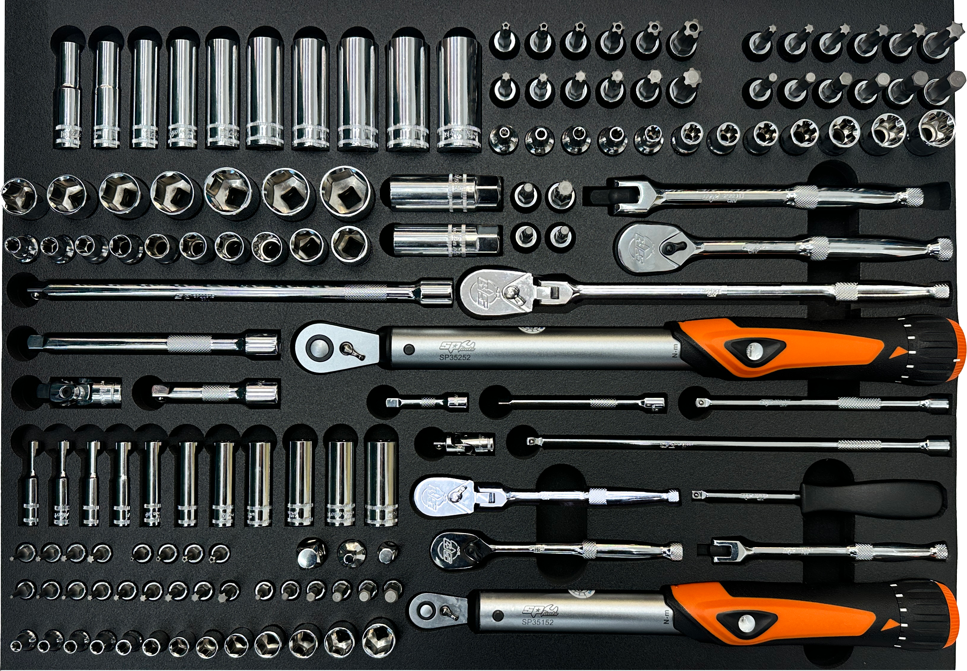 Module 1/4", 3/8" douilles accessoires - 136 pièces (M) | SP Tools | SP05001