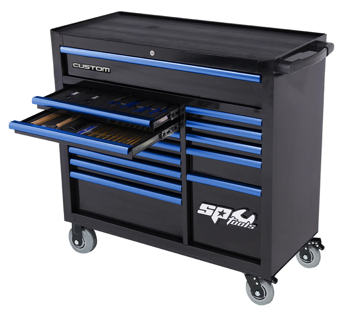 Servante XL 14 tiroirs dont 11 équipés de 468 outils CUSTOM SERIES | SP Tools