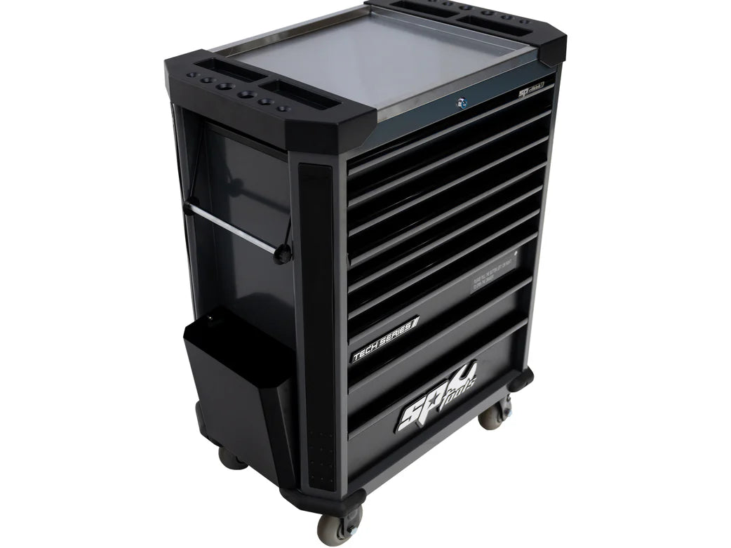 Servante 9 tiroirs dont 7 équipés de 339 outils CUSTOM SERIES Noire | SP Tools