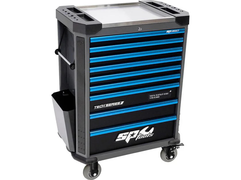 Servante VDE 1000V équipée de 199 outils TECH SERIES Noire/Bleue | SP Tools