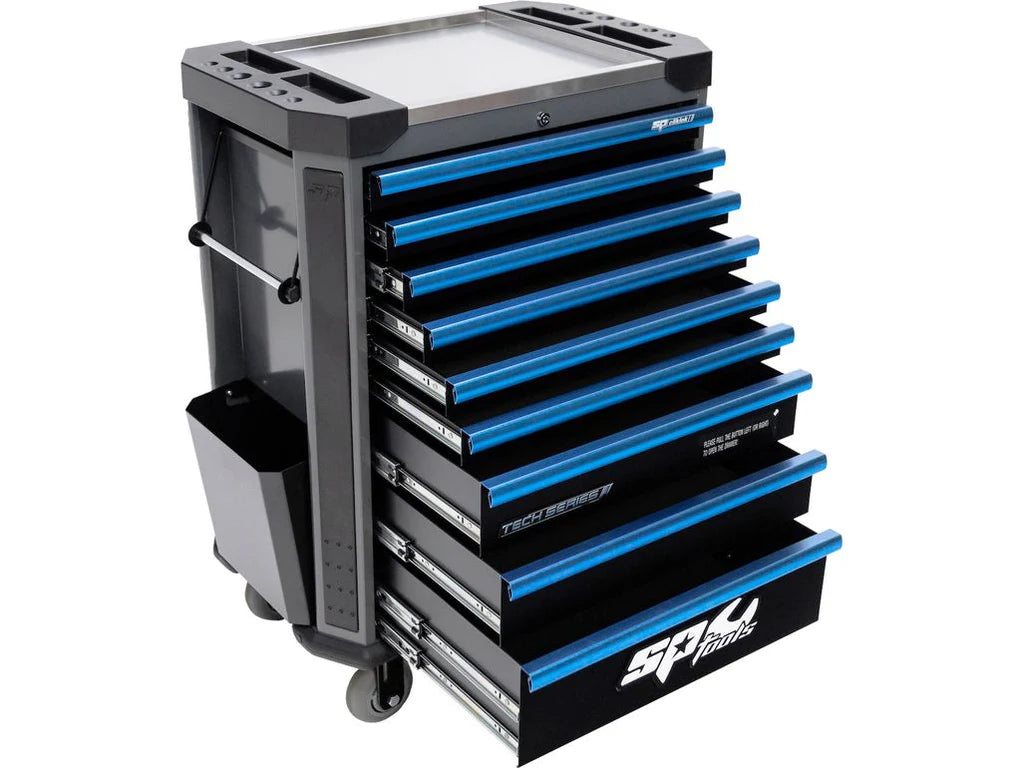 Servante VDE 1000V équipée de 199 outils TECH SERIES Noire/Bleue | SP Tools