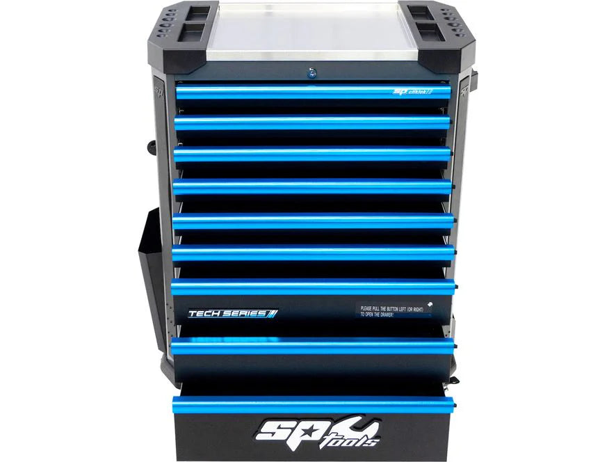 Servante VDE 1000V équipée de 199 outils TECH SERIES Noire/Bleue | SP Tools