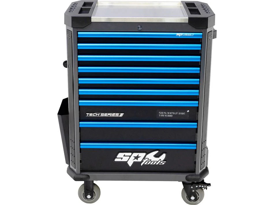 Servante VDE 1000V équipée de 199 outils TECH SERIES Noire/Bleue | SP Tools