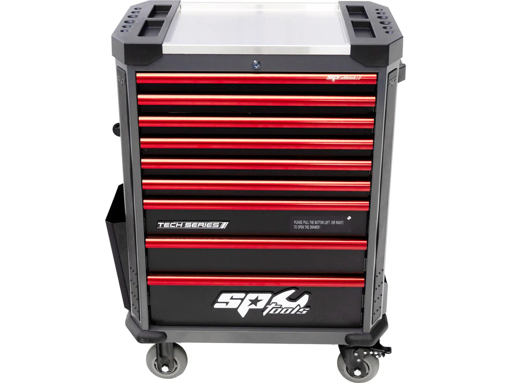 Servante VDE 1000V équipée de 199 outils TECH SERIES Noire/Rouge | SP Tools