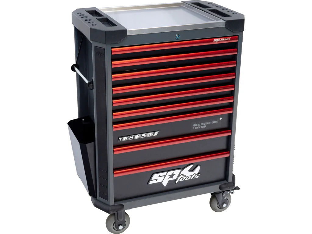 Servante VDE 1000V équipée de 199 outils TECH SERIES Noire/Rouge | SP Tools