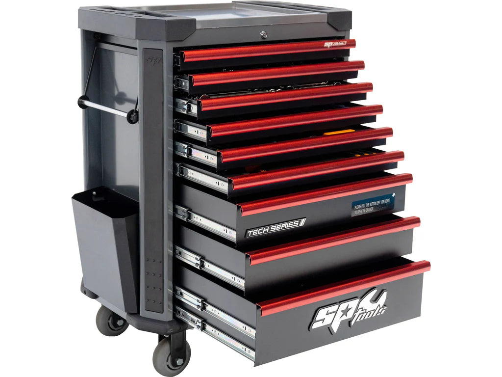 Servante VDE 1000V équipée de 199 outils TECH SERIES Noire/Rouge | SP Tools