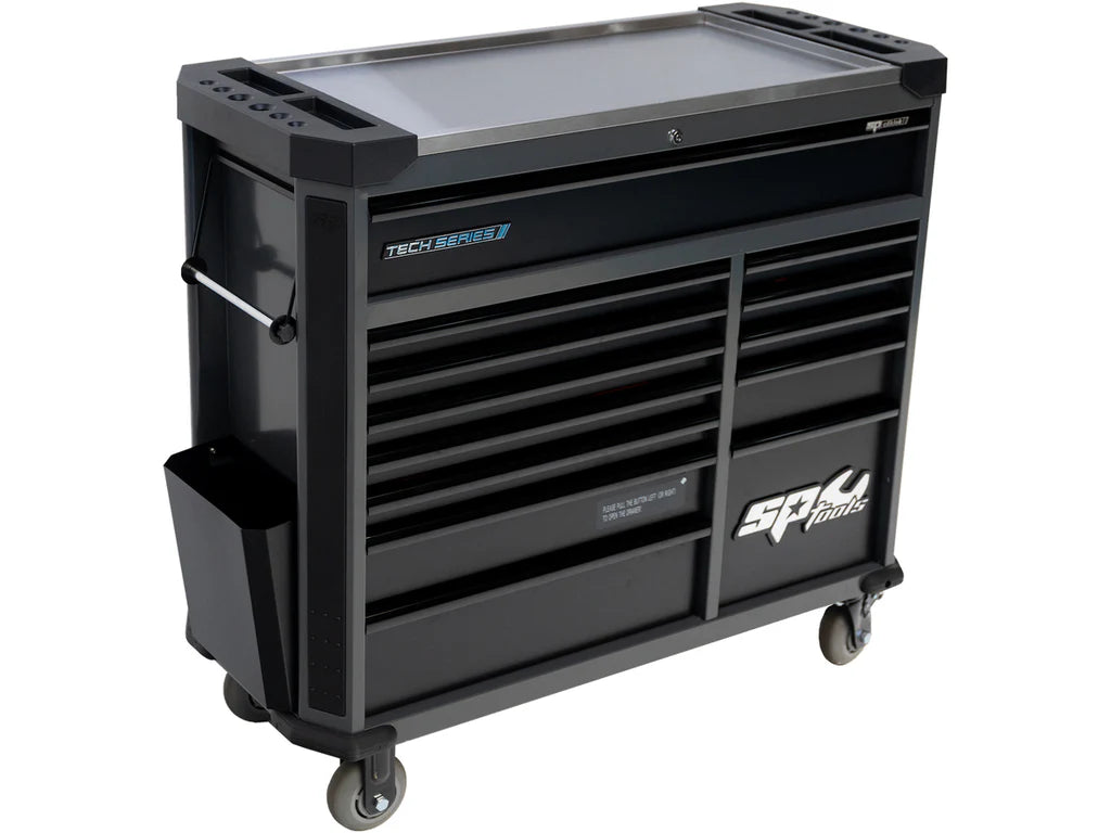 Servante XL 13 tiroirs dont 9 équipés de 439 outils TECH SERIES Noire | SP Tools