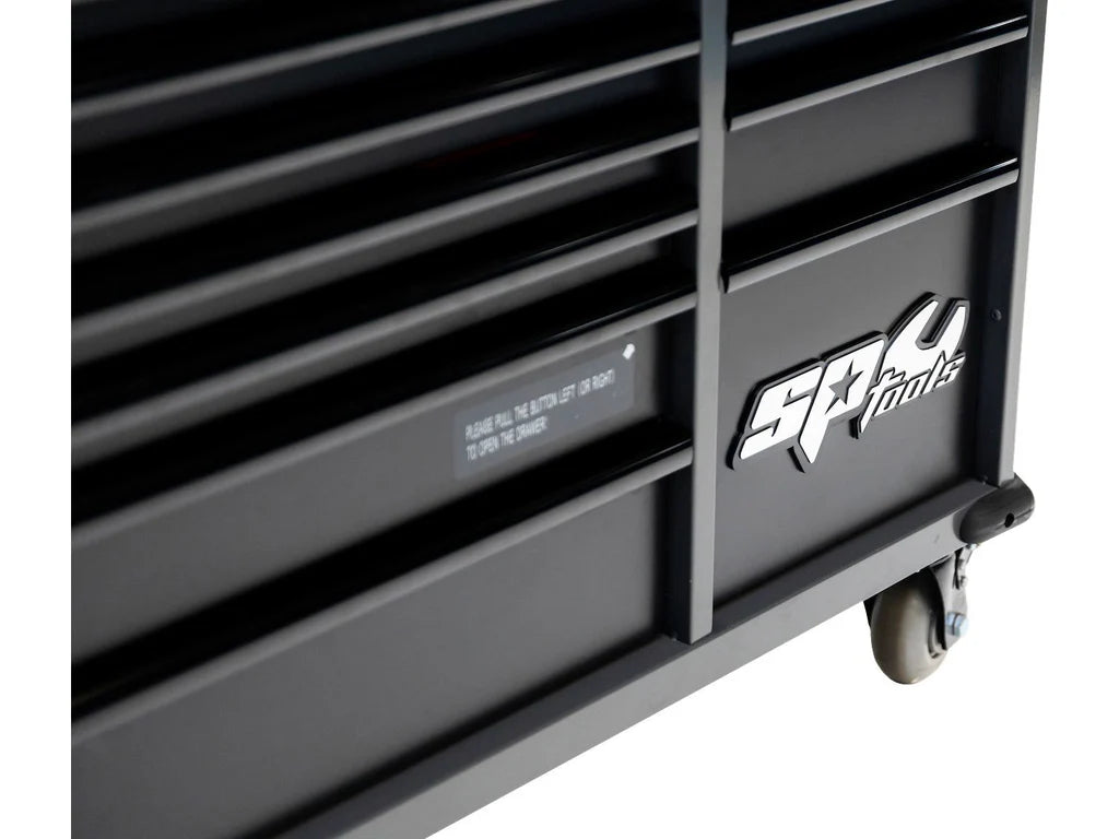 Servante XL 14 tiroirs dont 10 équipés de 464 outils CUSTOM SERIES Noire | SP Tools