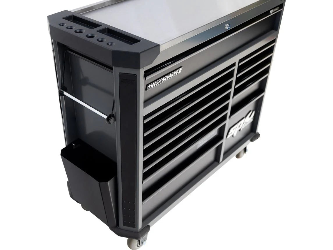 Servante XL 14 tiroirs dont 8 équipés de 425 outils CUSTOM SERIES Noire | SP Tools