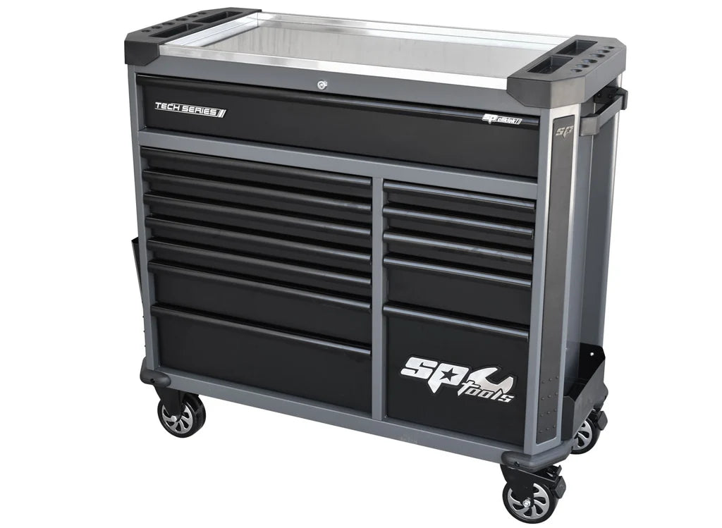 Servante XL 13 tiroirs dont 9 équipés de 439 outils TECH SERIES Noire | SP Tools