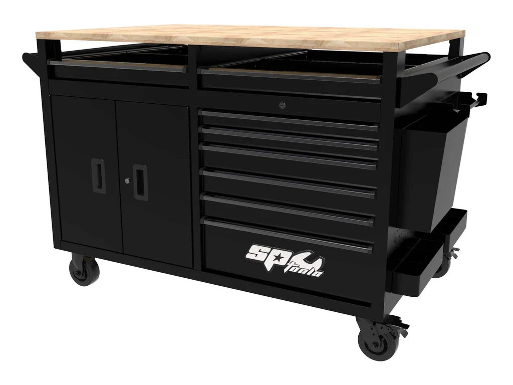 Servante 16 tiroirs dont 9 équipés de 390 outils USA SUMO Bois | SP Tools