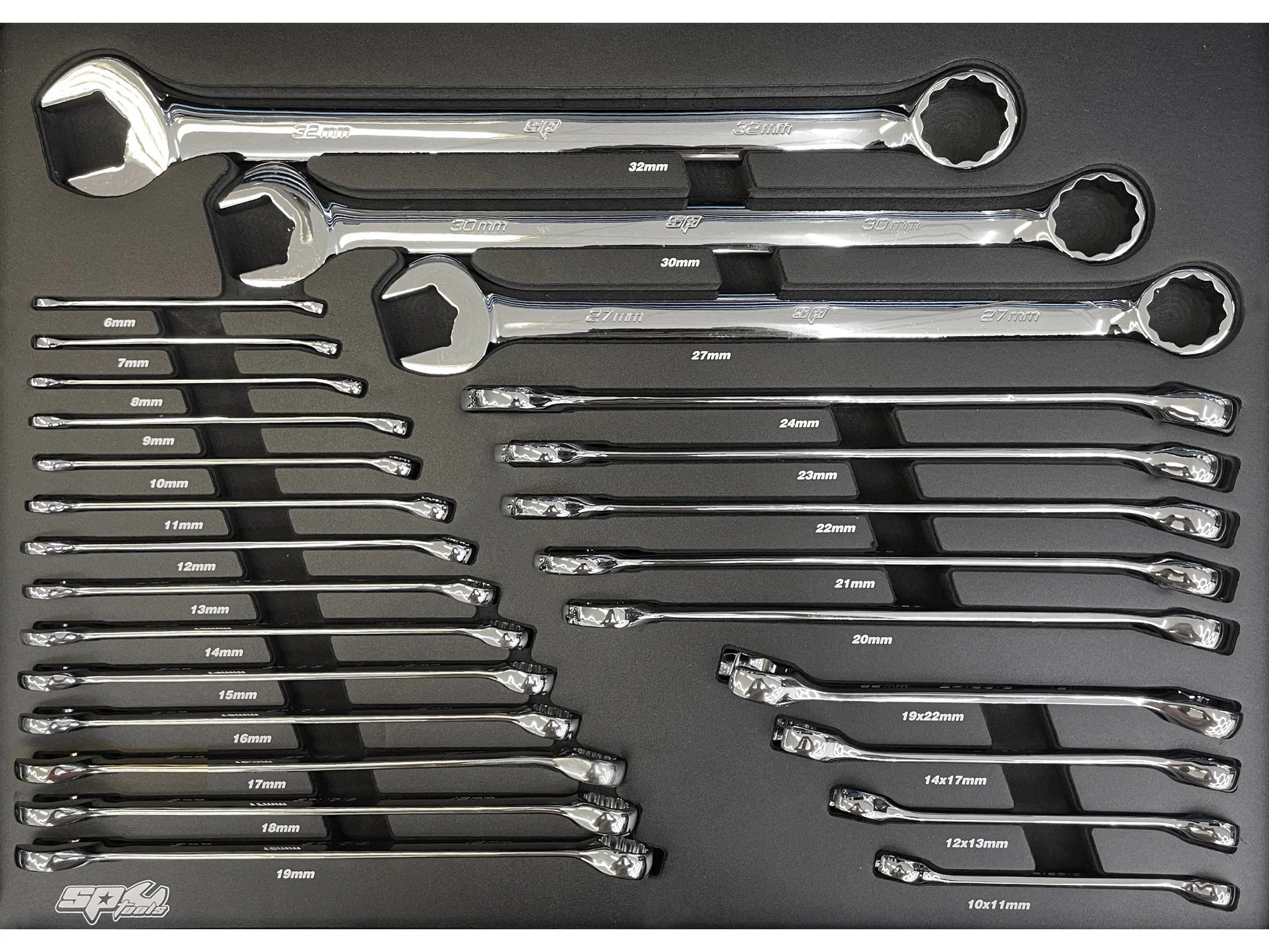 Servante 7 tiroirs dont 4 équipés de 233 outils CUSTOM SERIES Noire | SP Tools