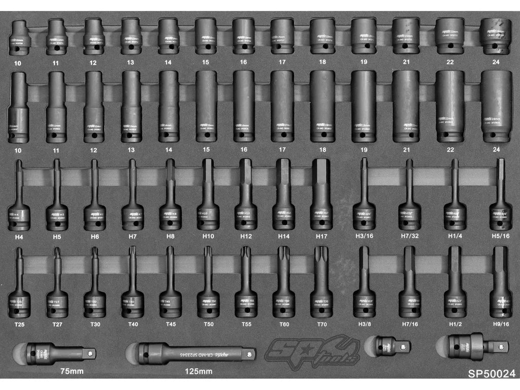 Servante XL 14 tiroirs dont 10 équipés de 464 outils CUSTOM SERIES Noire | SP Tools