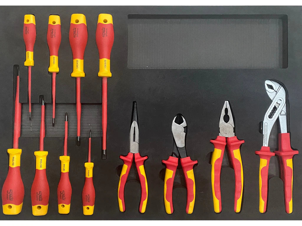 Servante VDE 1000V équipée de 199 outils TECH SERIES Noire | SP Tools
