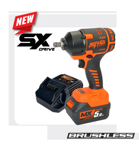 Clé à chocs 1/2'' 18V 5.0 Ah - Brushless, 970 Nm, 2200 Rpm | SP Tools