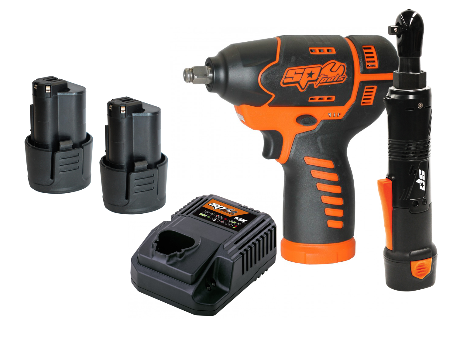 Pack clé à chocs 3/8'' 12V + Clé à rochet 3/8" | SP Tools | SP83144EU