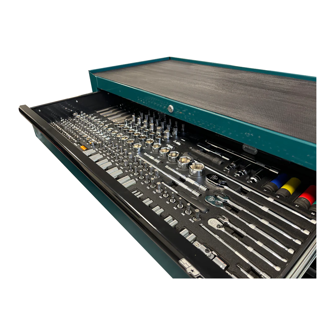 Servante 14 tiroirs dont 9 équipés de 411 outils CUSTOM SERIES - Edition limitée | SP Tools | SPEY001T