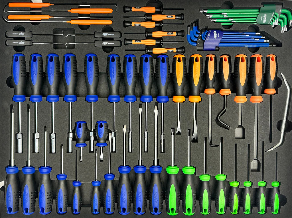 Servante 8 tiroirs dont 6 équipés de 640 outils USA SUMO Noire | SP Tools