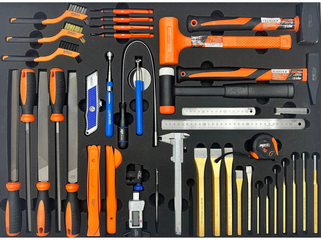 Servante 8 tiroirs dont 6 équipés de 640 outils USA SUMO Noire | SP Tools