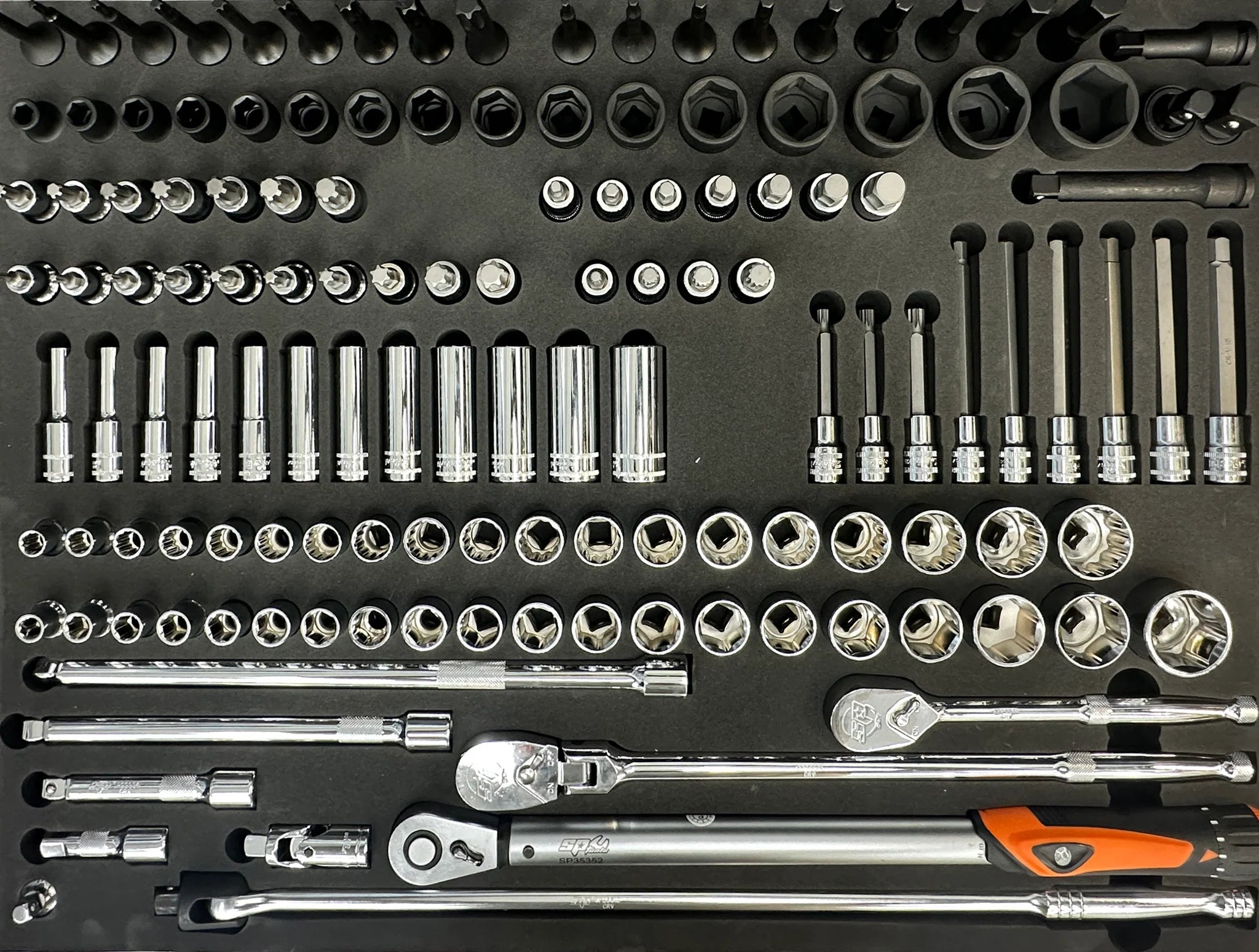 Module 1/2" douilles empreintes cliquets clé dynamométrique - 138 pièces (XL) | SP Tools