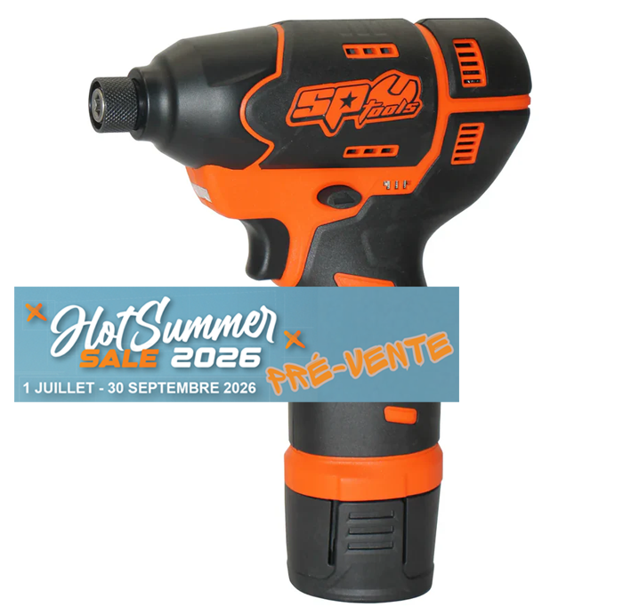 Visseuse à chocs 1/4'' avec embout 12V 2.5 Ah - 90 Nm, 2200 Rpm | SP Tools | SP83141