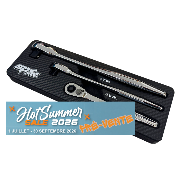 Assortiment de cliquets Slimline 1/4'' 3/8'' 1/2'' étanches - 90 dents - 3 pièces | SP Tools | SP29349