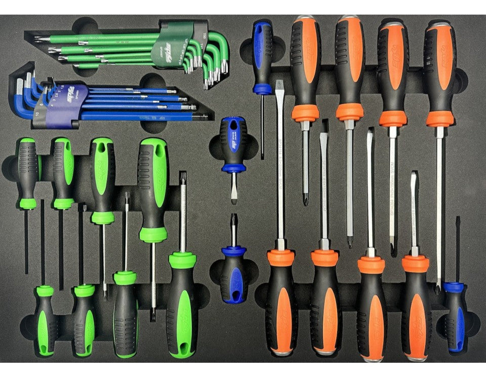 Module tournevis, tournevis à frapper, clés mâles et Torx - 38 pièces (M) | SP Tools | SP00533D