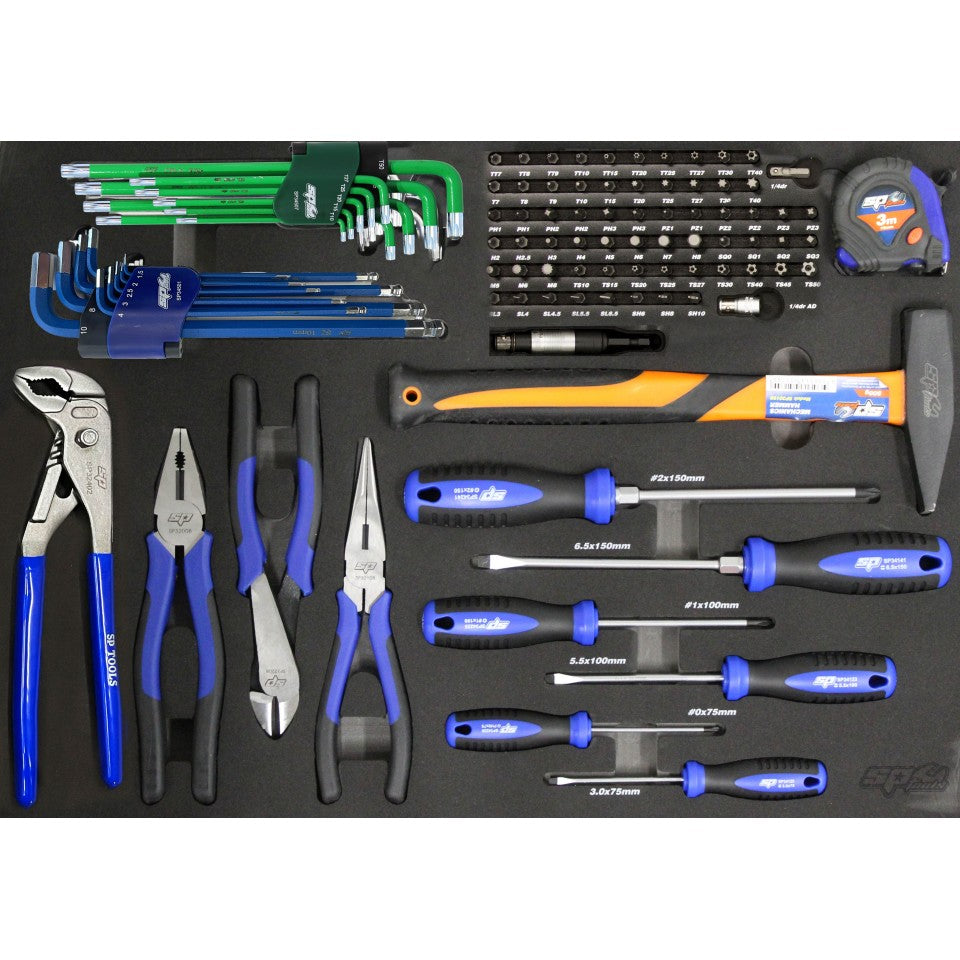Servante 9 tiroirs dont 4 équipés de 214 outils TECH Series | SP Tools