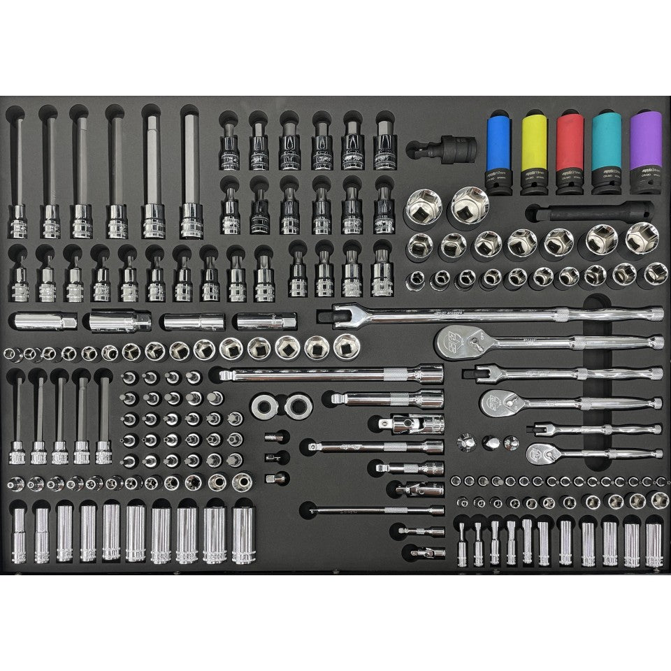 Servante noire extra profonde 9 tiroirs dont 5 équipés de 365 outils USA SUMO SERIES | SP Tools | SPEY003