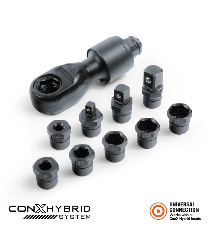 CONX HYBRID SYSTEM - TETE de cliquet traversante multidrive - 10 PC | SP Tools | SP83715