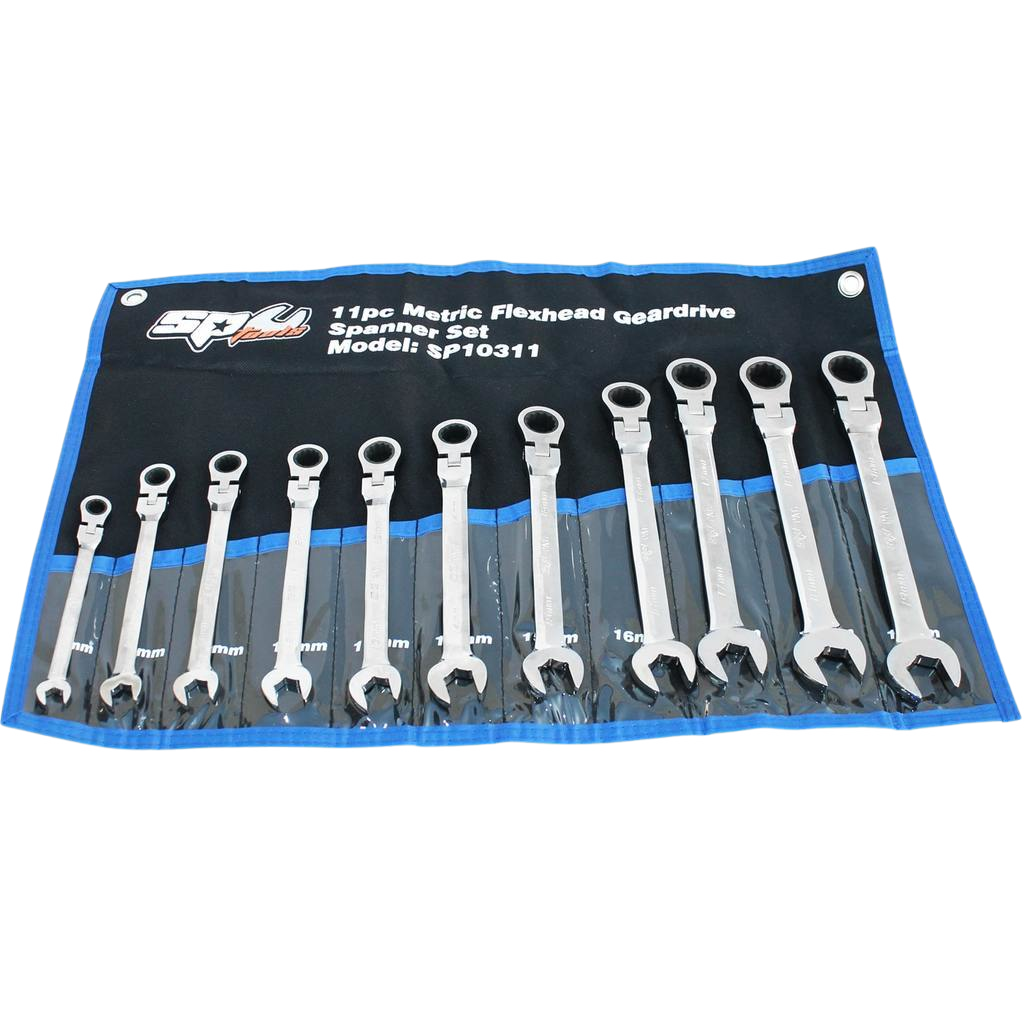 Jeu de clés mixtes à cliquet à tête articulée - de 8 à 19 mm - 11 pièces | SP Tools Default Title