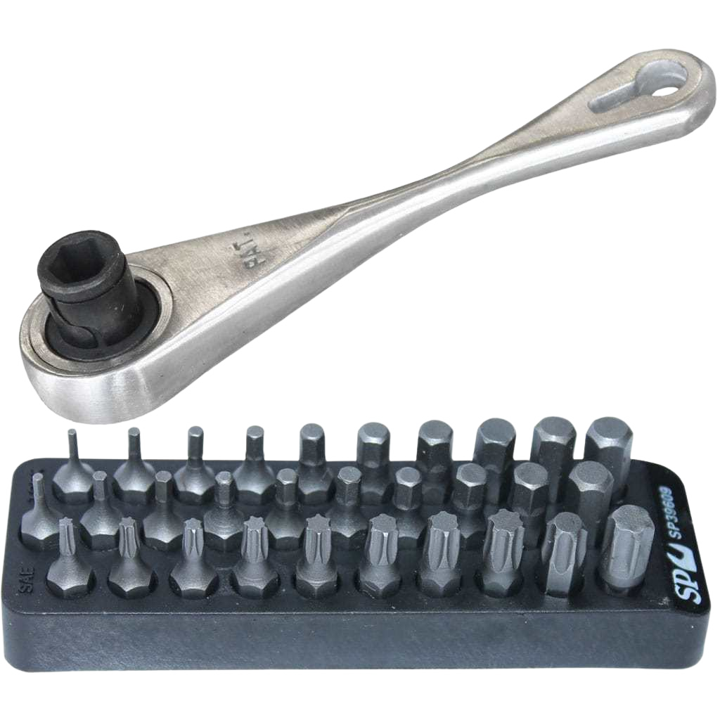 Mini cliquet porte embouts 1/4" avec 30 embouts | SP Tools Default Title