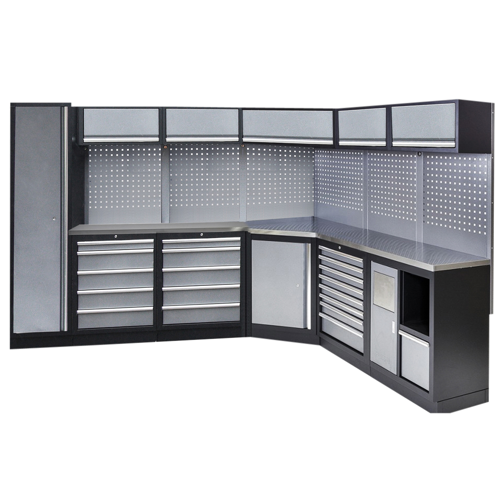 Mobilier pour atelier en angle 6 modules | SP Tools Inox