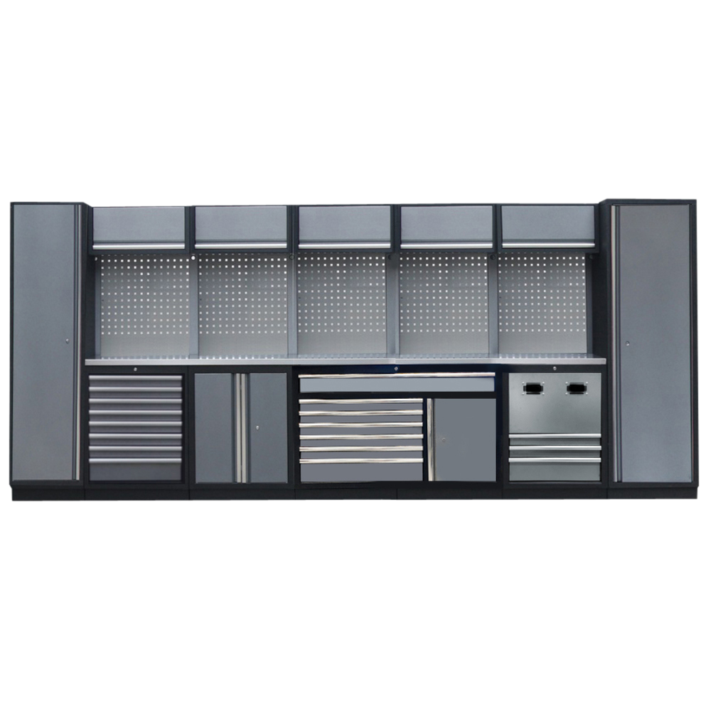 Mobilier pour atelier 7 modules avec module enrouleurs | SP Tools Inox