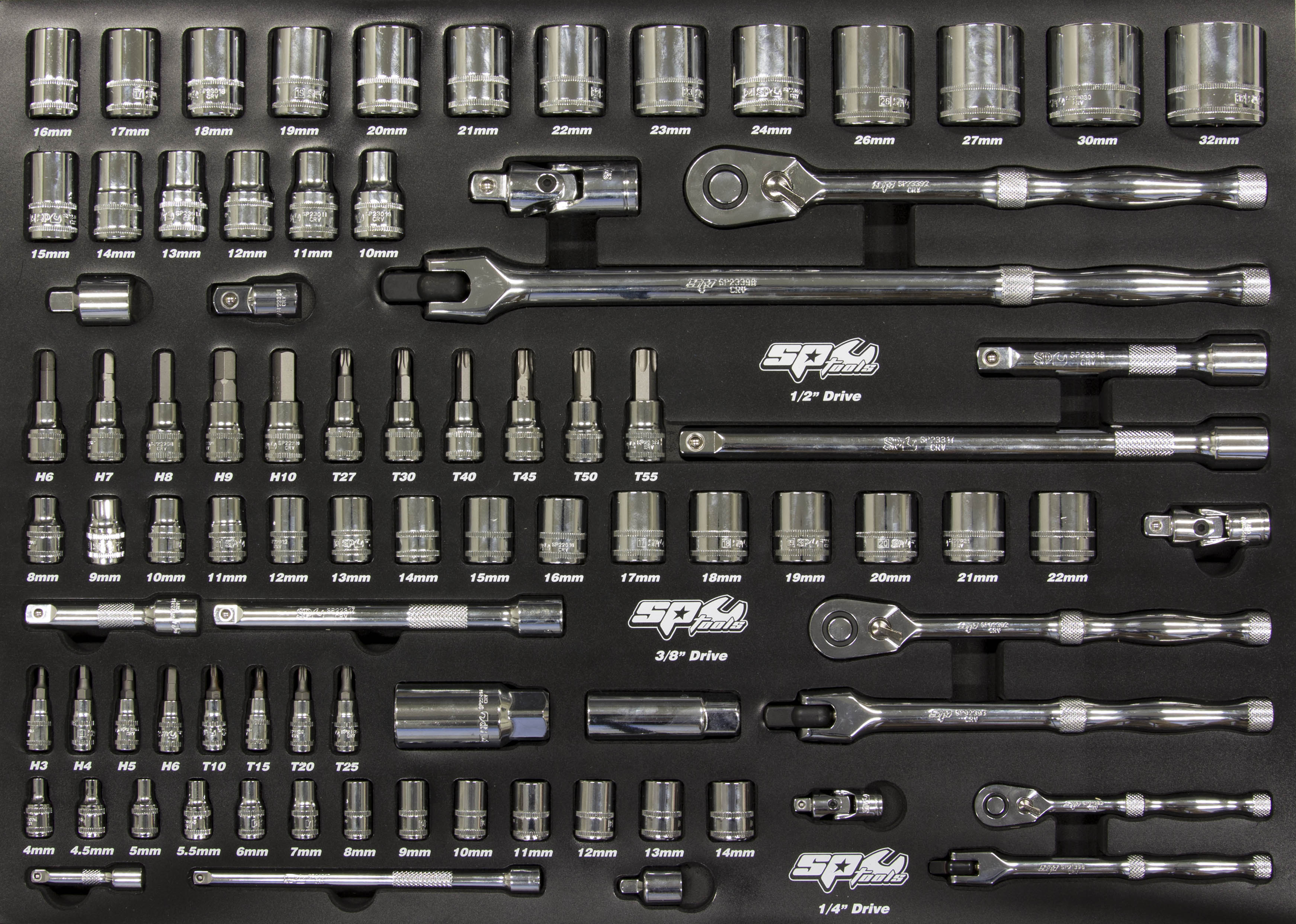 Servante 9 tiroirs équipée - 433 pièces - Gamme Tech Series | SP Tools