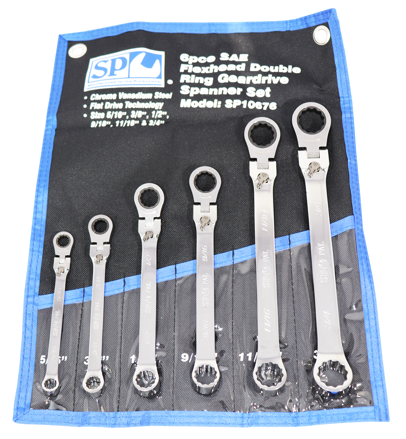 Jeu de clés polygonales à cliquet réversible en pouces - de 5/16'' à 3/4'' - 6 pièces | SP Tools Default Title