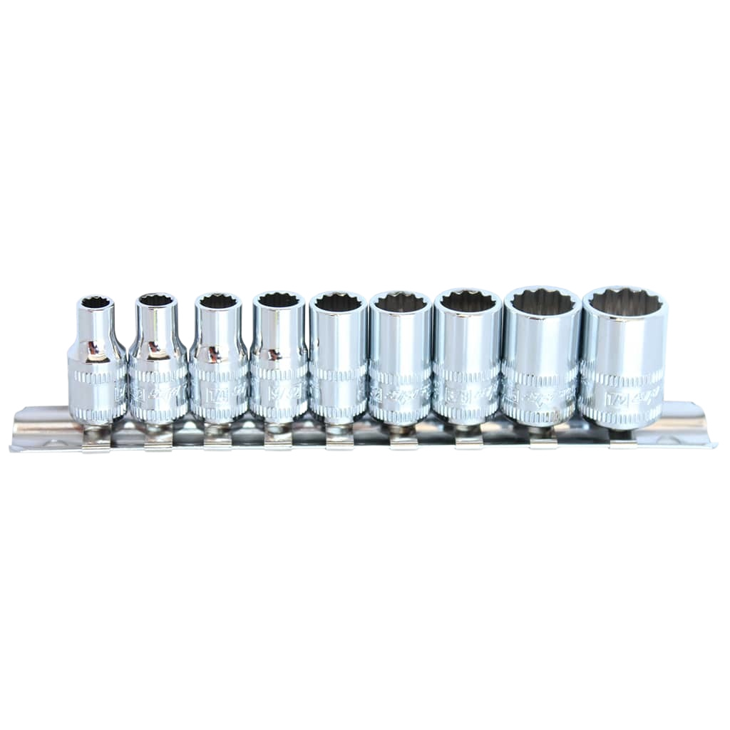 Douilles sur rail 1/4'' 12 pans en pouces - de 3/16'' à 1/2'' - 9 pièces | SP Tools Default Title
